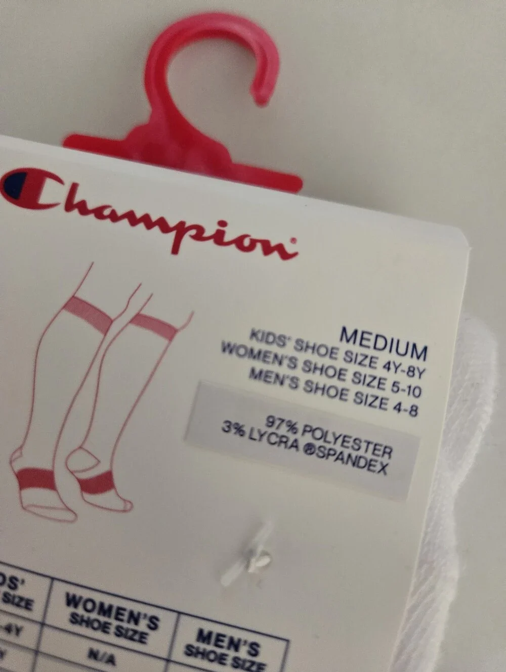 NWT Unisex Champion White Athletic Over-the-Calf Socks - 2 Pair